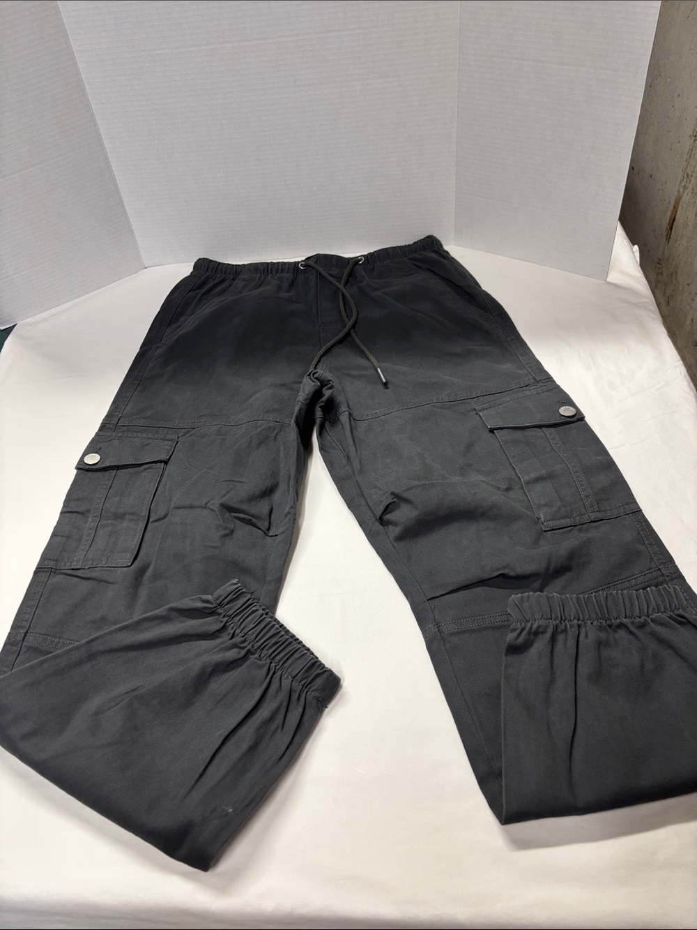 refuge Black Cargo Joggers with Utility Pockets
